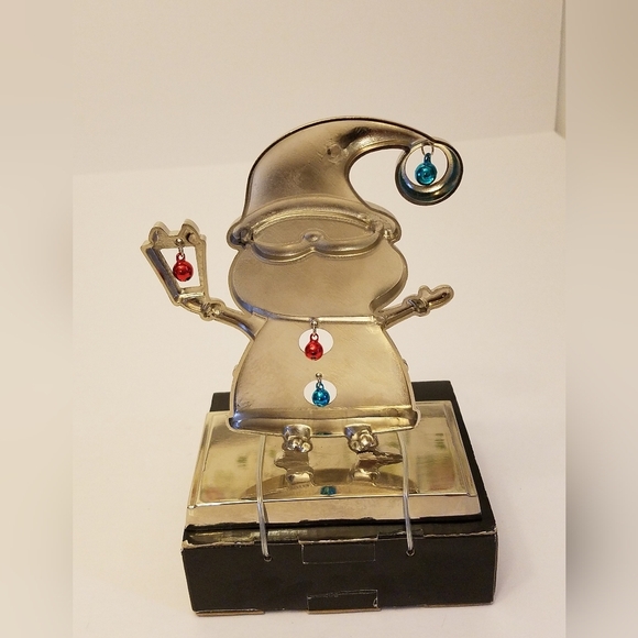 Santa Christmas Stocking Holder  Silver Metal Christmas Shoppe - Picture 5 of 8